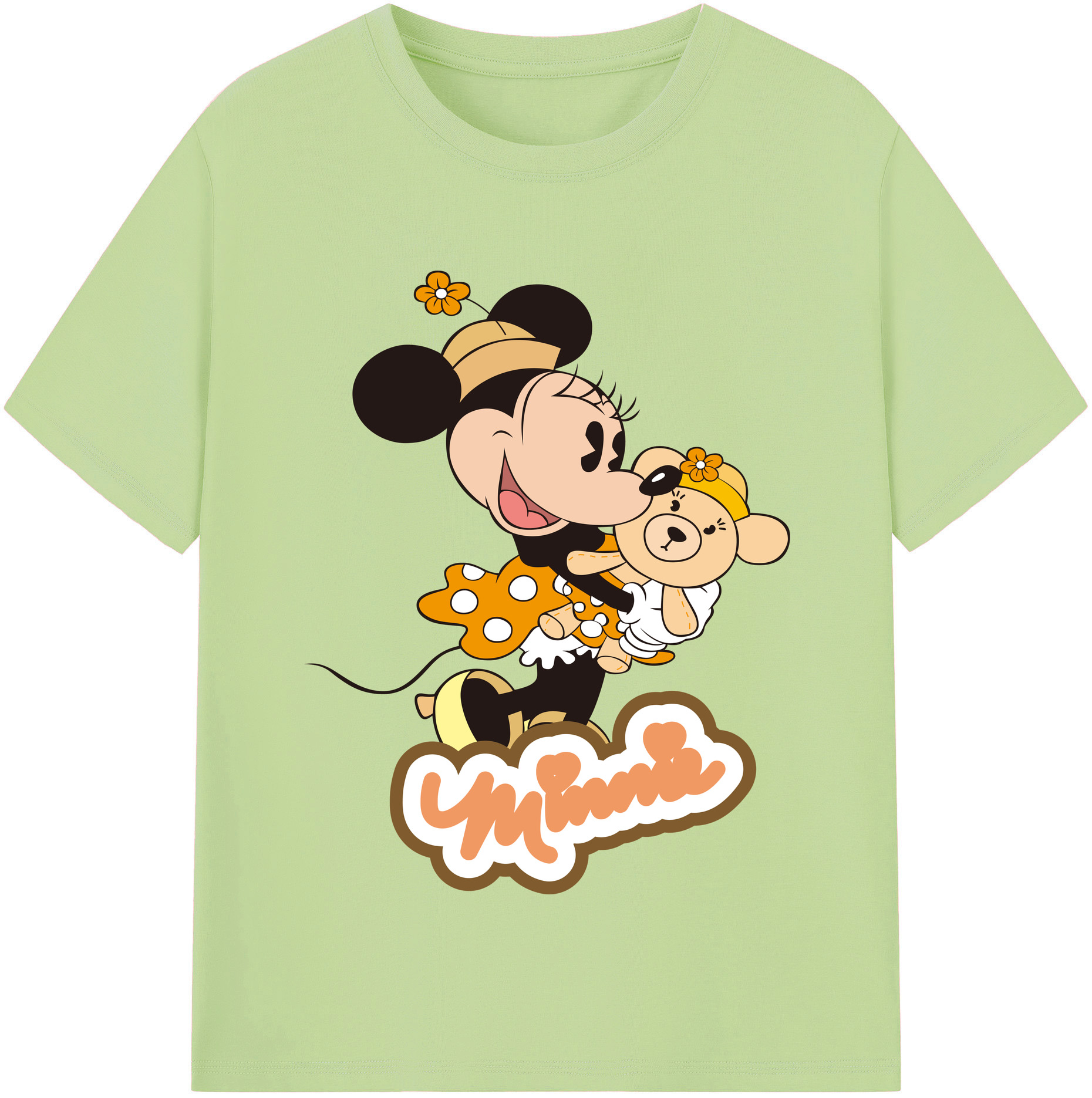 （画像用） ミッキーマウス Mickey Mouse 綿100％半袖Tシャツ（フロントプリント）